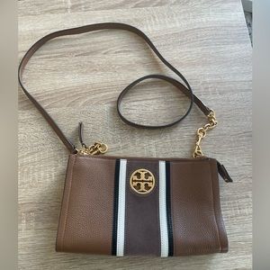 Tory Burch Carson Stripe Leather Crossbody Bag